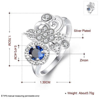 Sterling Silver Plated Fashion Ring Red AAA Zirconia Women B413