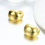 Rose Gold Plated Earrings Stud Push Back .84" L267