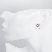 Rose Gold Plated Earrings Stud Czech Drill AAA Zirconia Push Back .34 L172