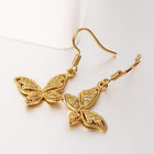 Rose Gold Platinum Plated  Earrings AAA Zirconia Fish Hook Butterfly .52 L230