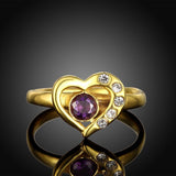 Stainless Steel Fashion Ring AAA Zirconia Women Heart B456