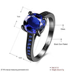 Gold Plated Black Gunmetal  P Fashion Ring AAA Zirconia Women B315