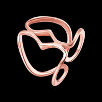 Rose Gold Platinum Plated Fashion Ring Women Open Double Line B171