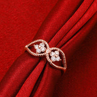 Rose Gold Platinum Plated Fashion Ring AAA Zirconia Women B254