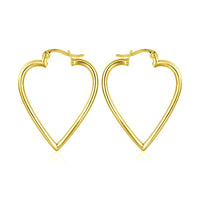 Rose Gold Plated Earrings Hoop Hinged Hoop Hearts 1" L270