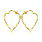 Rose Gold Plated Earrings Hoop Hinged Hoop Hearts 1" L270