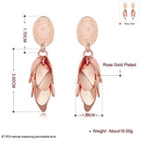 Rose Gold Plated  Earrings Drop Dangle Push Back .52" L264