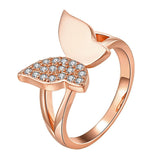 Rose Gold Plated Fashion Ring AAA Zirconia Women Butterfly B247