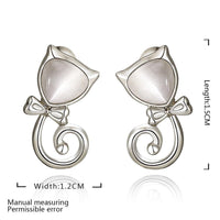 Rose Gold Plated Earrings Stud Push Back Cat .48" L263