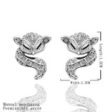 Rose Gold Platinum Plated Earrings AAA Zirconia Push Back Sugar Glider .52" L289