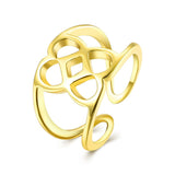 Rose Gold Platinum Plated Fashion Ring Women Open Double Line B476