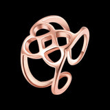 Rose Gold Platinum Plated Fashion Ring Women Open Double Line B476