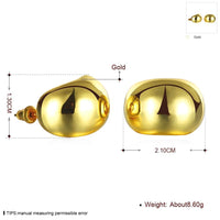 Rose Gold Plated Earrings Stud Push Back .84" L267