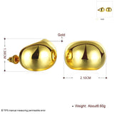 Rose Gold Plated Earrings Stud Push Back .84" L267