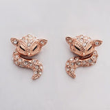 Rose Gold Platinum Plated Earrings AAA Zirconia Push Back Sugar Glider .52" L289