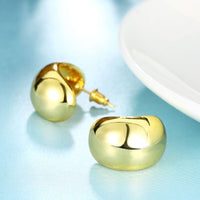 Rose Gold Plated Earrings Stud Push Back .84" L267