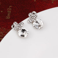 Rose Gold Platinum Plated Earrings Stud AAA Zirconia Push Back .4" L296