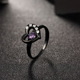 Stainless Steel Fashion Ring AAA Zirconia Women Heart B456