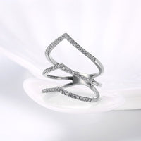 Rose Gold Platinum  Plated Fashion Ring AAA Zirconia Women knuckle B312