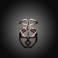 Rose Gold Platinum Plated Fashion Ring Women Open Double Line B171