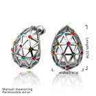 Rose Gold Platinum Plated  Earrings Stud AAA Zirconia Push Back .56" L312