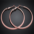 Hoop White Yellow Rose Gold Plated French Back Hoop Earrings L134