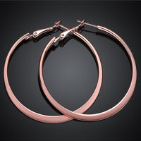 White Yellow Rose Gold Plated French Back Hoop Earrings L134