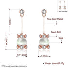 Rose Gold Plated Earrings Drop Dangle AAA Zirconia Push Back .56" L266