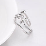 Rose Gold Platinum  Plated Fashion Ring  AAA Zirconia Women knuckle B336