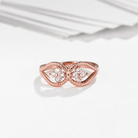 Rose Gold Platinum Plated Fashion Ring AAA Zirconia Women B254