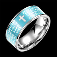 Stainless Steel Fashion Ring Black Women Cross Prayer B457