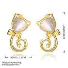 Rose Gold Plated Earrings Stud Push Back Cat .48" L263