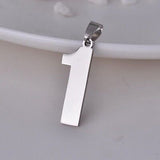 Stainless Steel Leather Necklace Pendant Lover Number 1 2 3 4 5 6 7 8 9