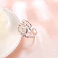 Rose Gold Platinum Plated Fashion Ring Women Open Double Line B475