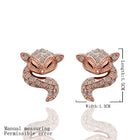 Rose Gold Platinum Plated Earrings AAA Zirconia Push Back Sugar Glider .52" L289