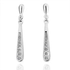 White /Rose Gold Platinum Plated Earrings AAA Zirconia Push Back  .2" L273