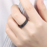 Gold Plated Black Gunmetal P Fashion Ring AAA Zirconia Men's Women Unisex B317