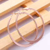 White Yellow Rose Gold Plated French Back Hoop Earrings L134