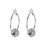 Rose Gold Platinum Plated  Earrings Drop Dangle AAA Zirconia French Clip.4" L242