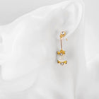 Rose Gold Plated Earrings Drop Dangle AAA Zirconia Push Back .56" L266