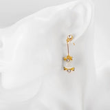 Rose Gold Plated Earrings Drop Dangle AAA Zirconia Push Back .56" L266