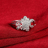 Sterling Silver Plated Fashion Ring Red AAA Zirconia Women B413