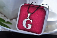Stainless Steel Leather Necklace Pendant Lover Letter Initial Alphabet
