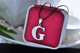 Stainless Steel Leather Necklace Pendant Lover Letter Initial Alphabet