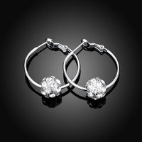 Rose Gold Platinum Plated  Earrings Drop Dangle AAA Zirconia French Clip.4" L242