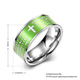 Stainless Steel Fashion Ring Black Women Cross Prayer B457