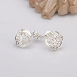 Sterling Silver Drop Dangle Stud Earrings  Zirconia L55