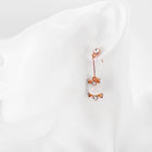 Rose Gold Plated Earrings Drop Dangle AAA Zirconia Push Back .56" L266