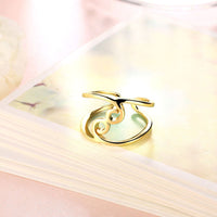 Rose Gold Platinum Plated Fashion Ring Women Open Double Line B151