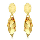 Rose Gold Plated  Earrings Drop Dangle Push Back .52" L264